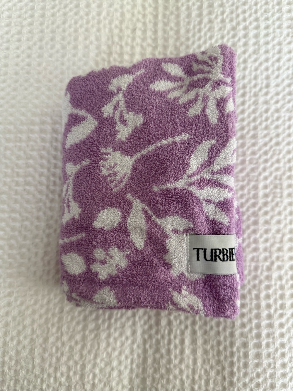 Kids Floral Hair Turban - Purple & White